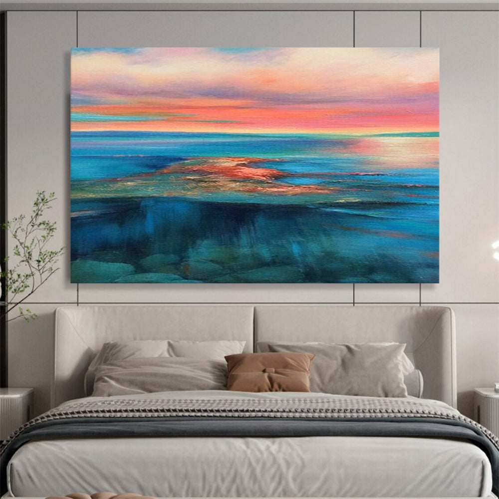 evening coastal abstract painting design 7